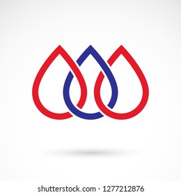 Vector blood drop illustration isolated on white. Medical theme vector graphic symbol for use in medical treatment.