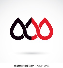 Vector blood drop illustration isolated on white. Medical theme vector graphic symbol for use in medical treatment.