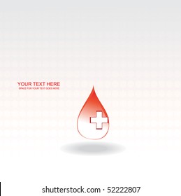 caída de sangre vectorial con signo más