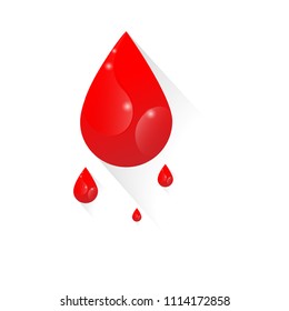 Vector of blood drops isolated on white background.