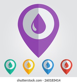 Vector blood pin. File format eps 10