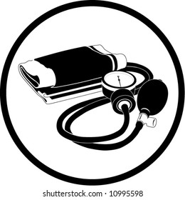 Icono de presión arterial vectorial. Blanco y negro. Simplemente cambia. En mi portafolio hay la versión 4 en 1.