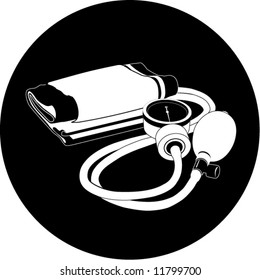 Vektorblutdrucksymbol. Schwarz-Weiß. Ändern Sie einfach. In meinem Portfolio gibt es Version 4 in 1.