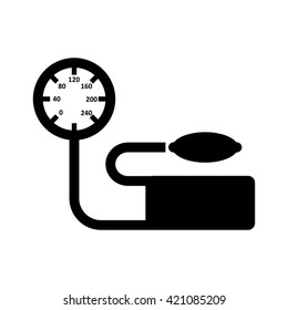 Vector blood pressure icon on white background. Tonometer Icon