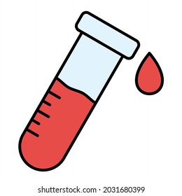 Vector Blood Sample Filled Outline Icon Design
