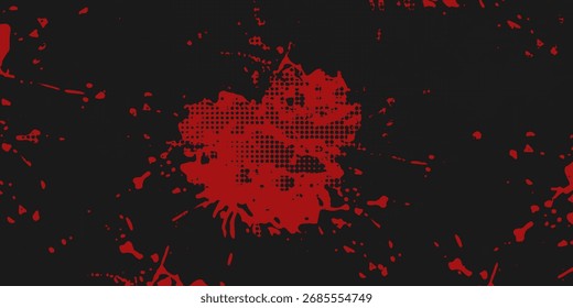Textura de salpicaduras de sangre de Vector con gotas de tinta roja y salpicaduras sobre un fondo transparente. Patrón de Grunge con gotas realistas, manchas y salpicaduras para un diseño de horror o Halloween.