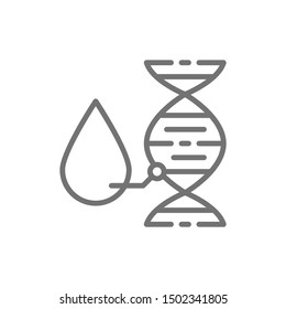 Vector blood test, dna blood line icon.