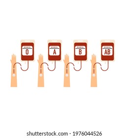 Vector of blood transfusions.  Intravenous blood transfusions.