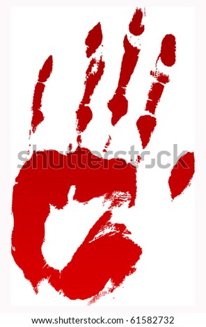 Vector Bloody Hand Print On White Stock Vector (Royalty Free) 61582732