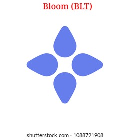 Vector Bloom (BLT) digital cryptocurrency logo. Bloom (BLT) icon. Vector illustration isolated on white background.