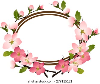 Vector blooming frame.