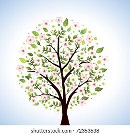 Vector blooming tree