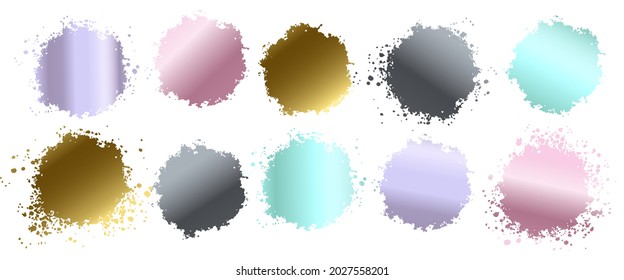 Vector Blot Of Ink Or Oil. Splattered Stain Of Paint, Splash, Drop Color Liquid. Design Element For Banner. Abstract Vector Illustration With Splatter And Blot Isolated On White Background.