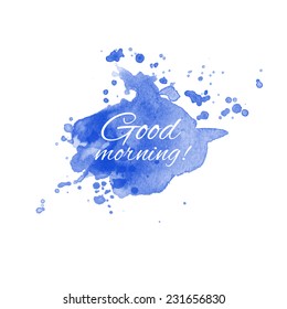 vector blot watercolor with lettering