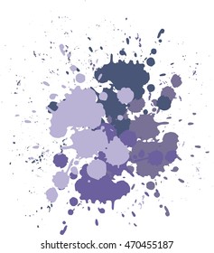 Vector blots lilac background. Blobs and splashes of paint purple blobs lilac blot, violet smear, violet dab,lilac blotch, lavender blur Holidays Holi or Mardi Gras Festive backdrop Typographic design
