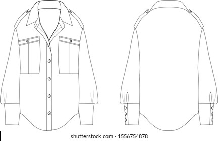 Vector blouse long sleeve illustration technical drawing