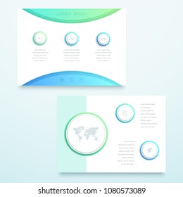 Vector Blue 3d Landscape Page Template Infographic