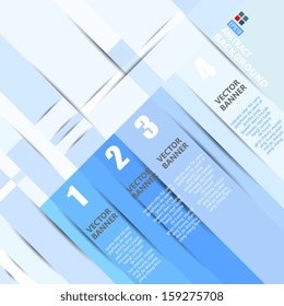 vector of blue 3d paper banner background