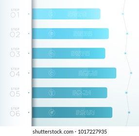 Vector Blue 6 Step List Infographic Diagram