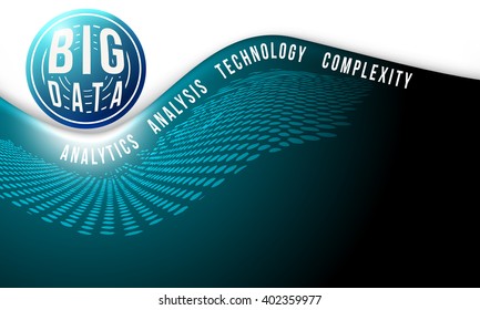 Vector blue abstract background with big data icon