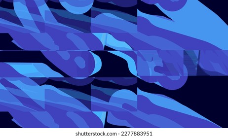 Vector blue abstract background with glitch