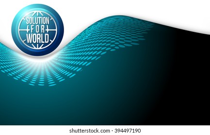 Vector blue abstract background with globe icon