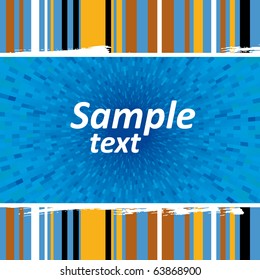 Vector blue Abstract background with multicolor lines and frame for text