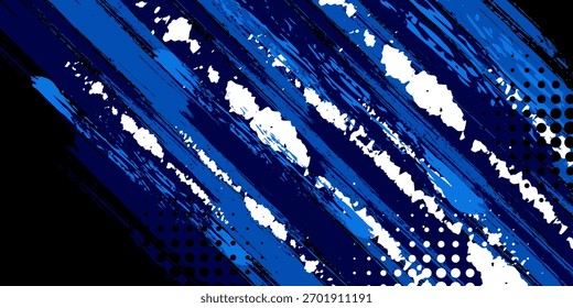 Vector Blue Abstract Background with Sportly Style and Grunge Effect. Brush Stroke Illustration Vector, Poster. Scratch Texture Elements For Design Template