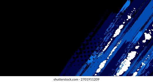 Vector Blue Abstract Background with Sportly Style and Grunge Effect. Brush Stroke Illustration Vector, Poster. Scratch Texture Elements For Design Template
