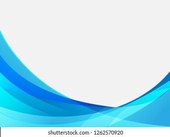 Vector blue abstract background. Wavy waves banner color line for web banner. 