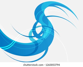 Vector blue abstract background. Wavy waves banner color line for web banner. 