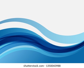 Vektorillustration blauer abstrakter Hintergrund. Wavy Wellen Banner-Farblinie für Web-Banner. 