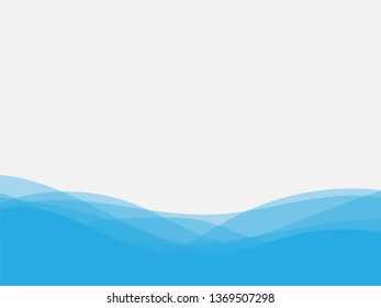 Vector blue abstract background. Wavy waves banner color line for web banner. 