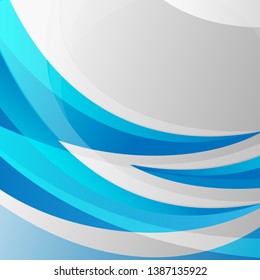 Vector blue abstract background. Wavy waves banner color line for web banner. 