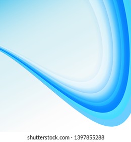 Vector blue abstract background. Wavy waves banner color line for web banner. 