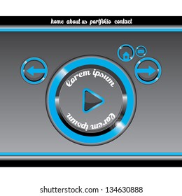 Vector blue abstract circle website template, vector abstract circle background for cover or banner design.