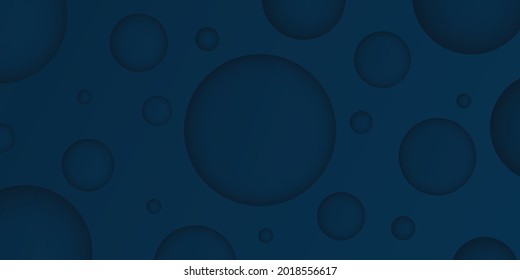 Vector blue abstract circles 3D paper cut background.