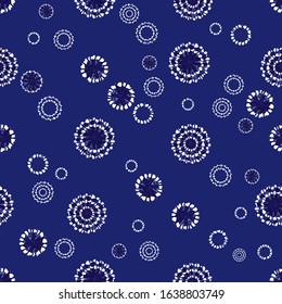 Vector blue abstract circles snowflakes 04 seamless background. Christmas snow decoration. Suitable for textile, gift wrap and wallpaper.