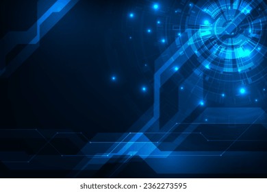 Vector blue abstract digital circuit technology with concept futuristic communication.