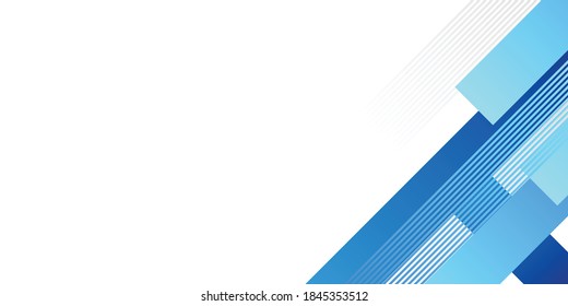 Vector blue abstract geometric background with gradient rectangle and line stripes on white background. Modern corporate concept design for presentation background, banner, poster, cover, and more