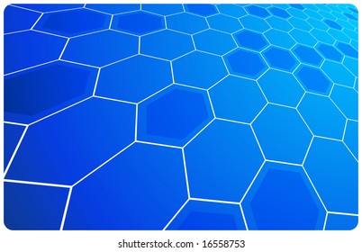 Vector blue abstract hi-tech illustration for science or business background