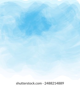 Vector blue abstract sky with watercolor effect.