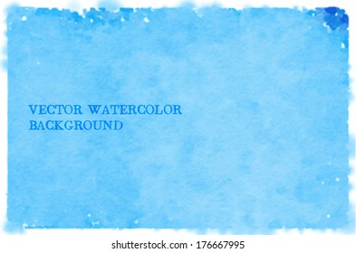 Vector blue abstract watercolor background