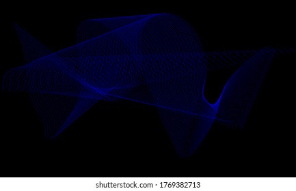 Vektorblaues abstraktes Wellendesign-Element. Transparente Rauchwelle