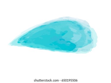 Vector blue abstract wave  hand drawn watercolor splash background for your design