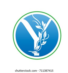 Vector Blue Agriculture Letter Y Logo