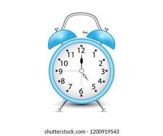 Vector of blue alarm clock on white background