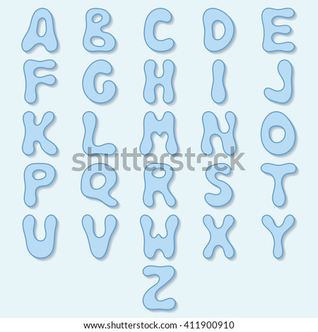 Vector Blue Alphabet Bubble Letters Stock Vector Royalty Free