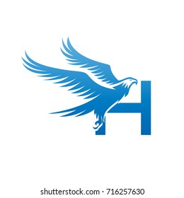 Vector Blue American Eagle Letter H Logo