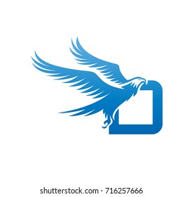 Vector Blue American Eagle Letter D Logo